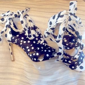 Gianni Bini Black & White Polka Dots Heels